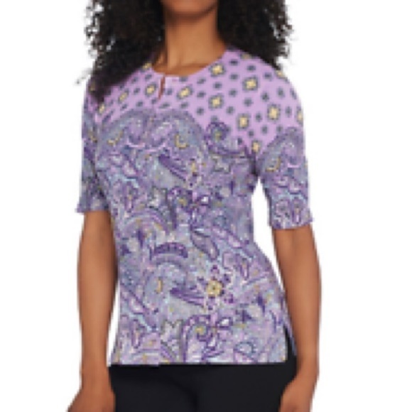 QVC Isaac Mizrahi Live! Engineered Paisley Printed Cardigan Sz L - Picture 1 of 8
